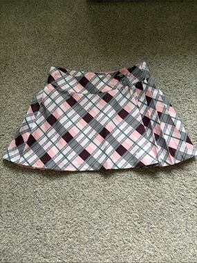 Nike Women’s Pink/ Gray Plaid Reversible Tennis/Pickleball/Golf Skirt Size XS.